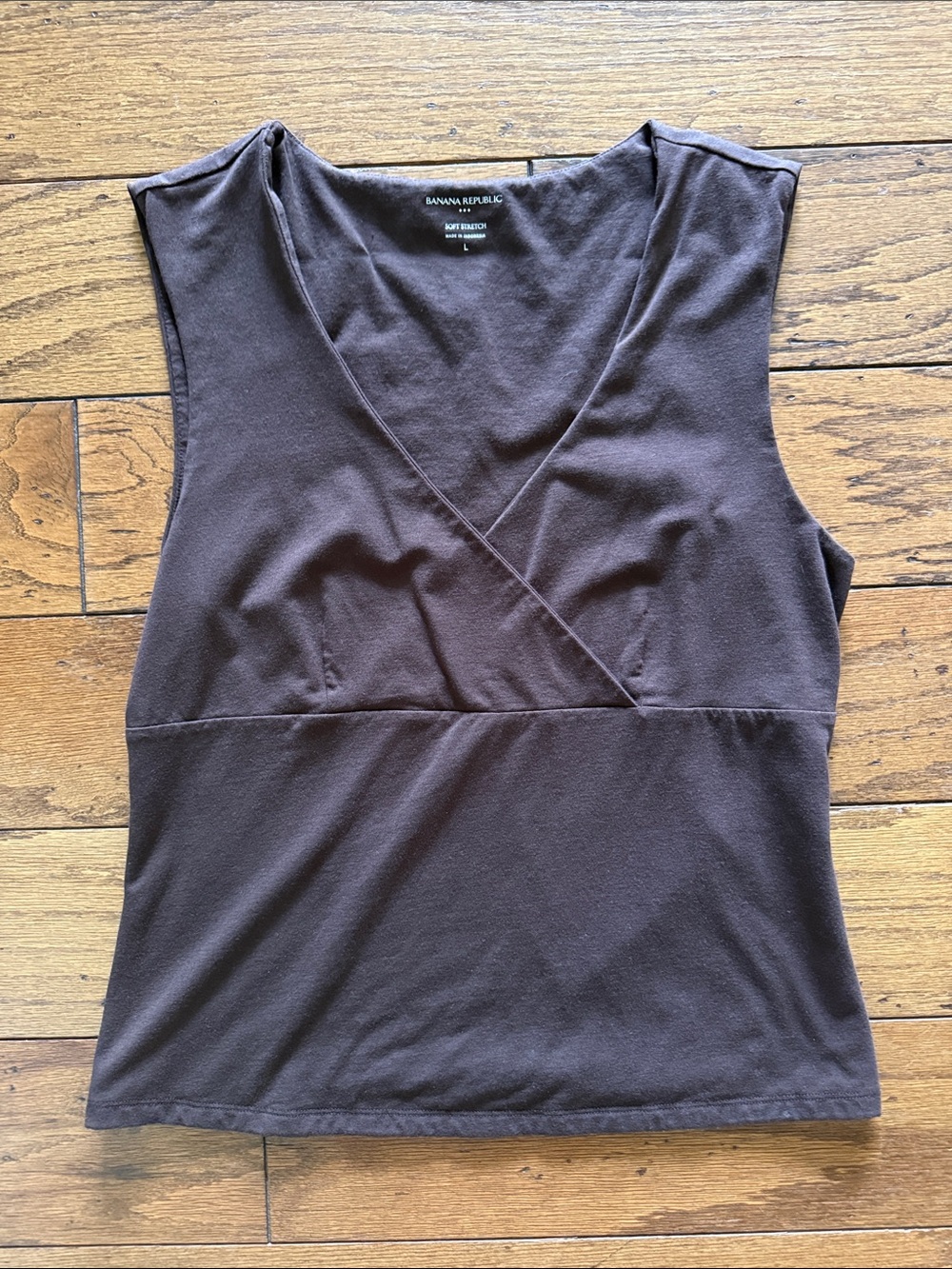 Banana Republic Chocolate Brown Sleeveless Wrap-Style Tank